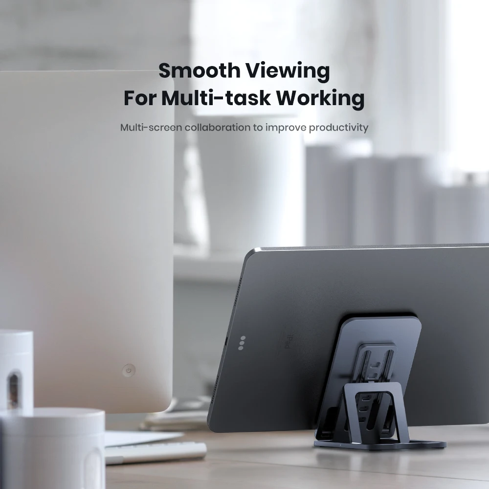 topk d06 l universal desktop mobile phone tablet holder for iphone ipad metal adjustable portable foldable laptop stand holder free global shipping