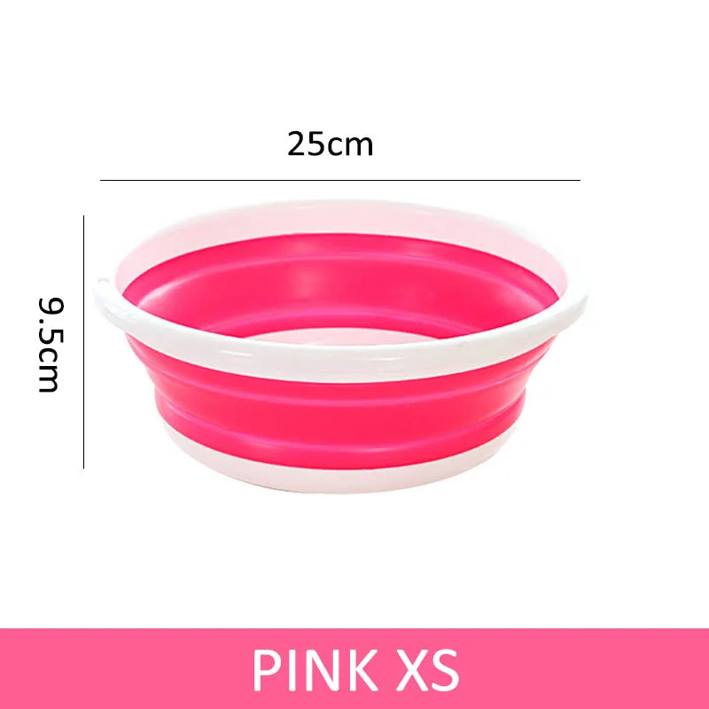 pink XS 1 шт. складное ведро, портативные складные раковины для мытья автомобиля, инструмент для мытья овощей, фруктов, таз большой емкости, бытовые чистящие средства - Цвет: pink XS