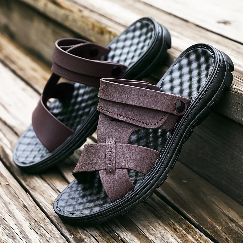 

Сандалии мужские для отца, повседневные Нескользящие, мягкая подошва, модная летняя пляжная обувь, 2020