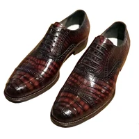yinshang men dress shoes men formal shoes male crocodile leather shoes crocodile belly skin brush color