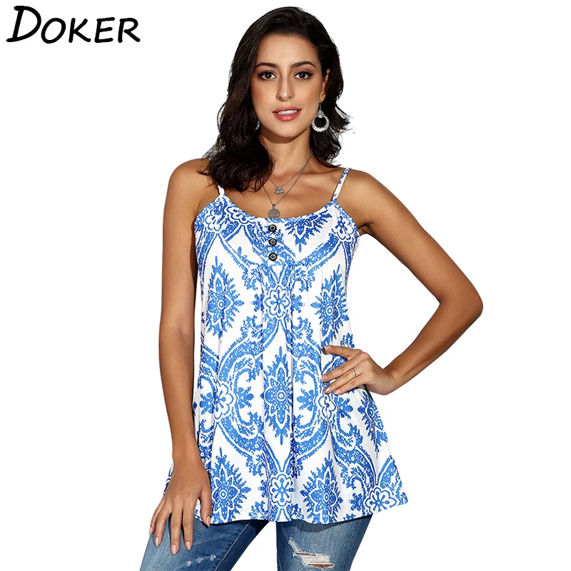 2020 летняя футболка с принтом Женская Сексуальная без рукавов круглым вырезом