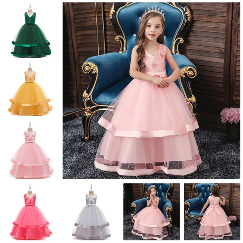 

3-11 Year Bridesmaid Kids Dresses Christmas Girls Dress For Girls Cloths Evening Elegant Party Gown Tutu Princess Party Dress