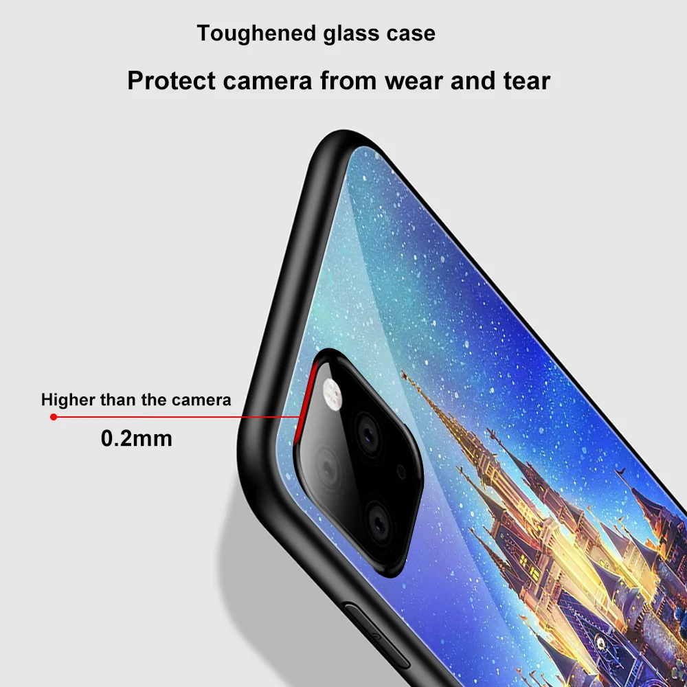 

Romantic castle Case For iPhone 12 Pro Cover For iPhone 11 12 Pro Max mini XS Max X 8 7 SE 2020 6s Plus XR Glass Phone Cases