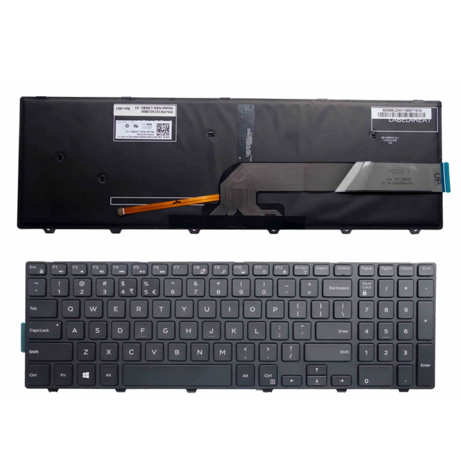 Клавиатура черная с подсветкой для Dell Inspiron 15 5000 Series 5551 5552 5555 5558 5559 7559 | Компьютеры и