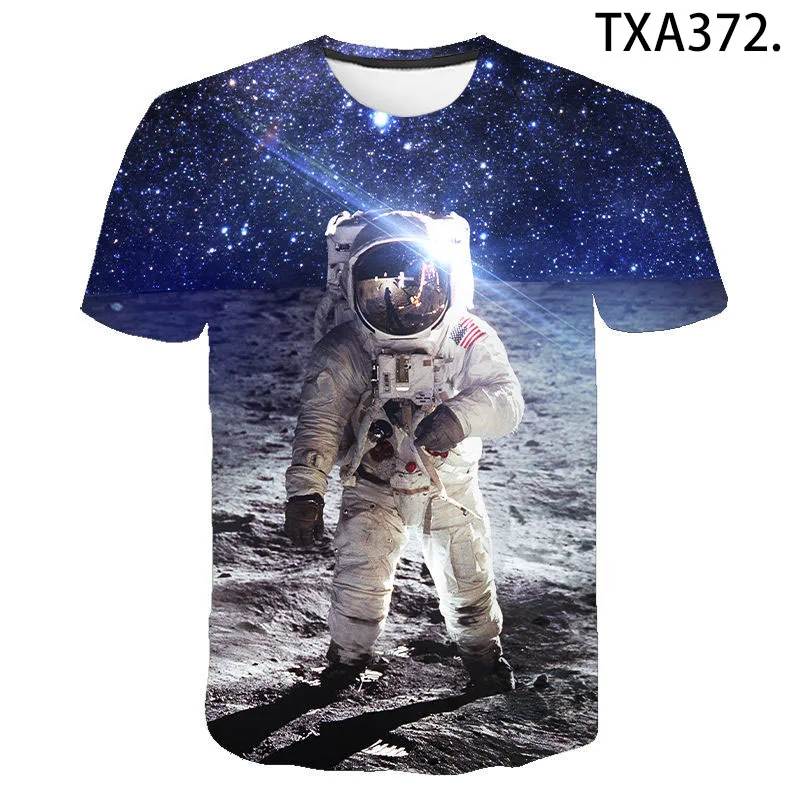 

2021Summer Man Woman Wear T-shirt 3D Space Astronaut Print T Shirt Spaceship 3D Tshirts Tops Tees Wear Material Soft And Com