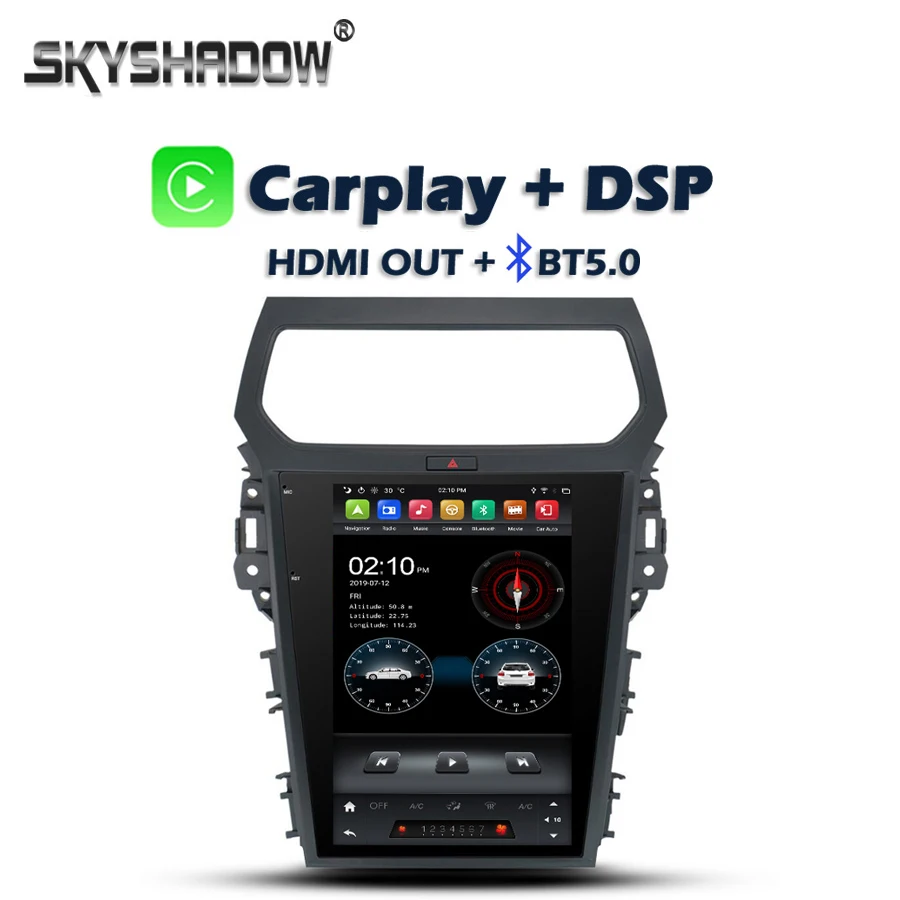 Carplay Tesla автомобильный DVD плеер PX6 DSP IPS Android 9 0 4 Гб + 64 LTE Bluetooth 5 Wi-Fi GPS RDS радио для Ford