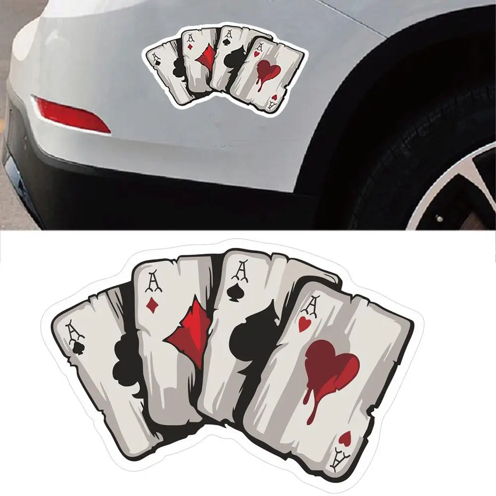 

Car Sticker Funny Poker Pattern Car Truck Body Window Decoration Reflective Sticker Decal car accessories автомобильные товары