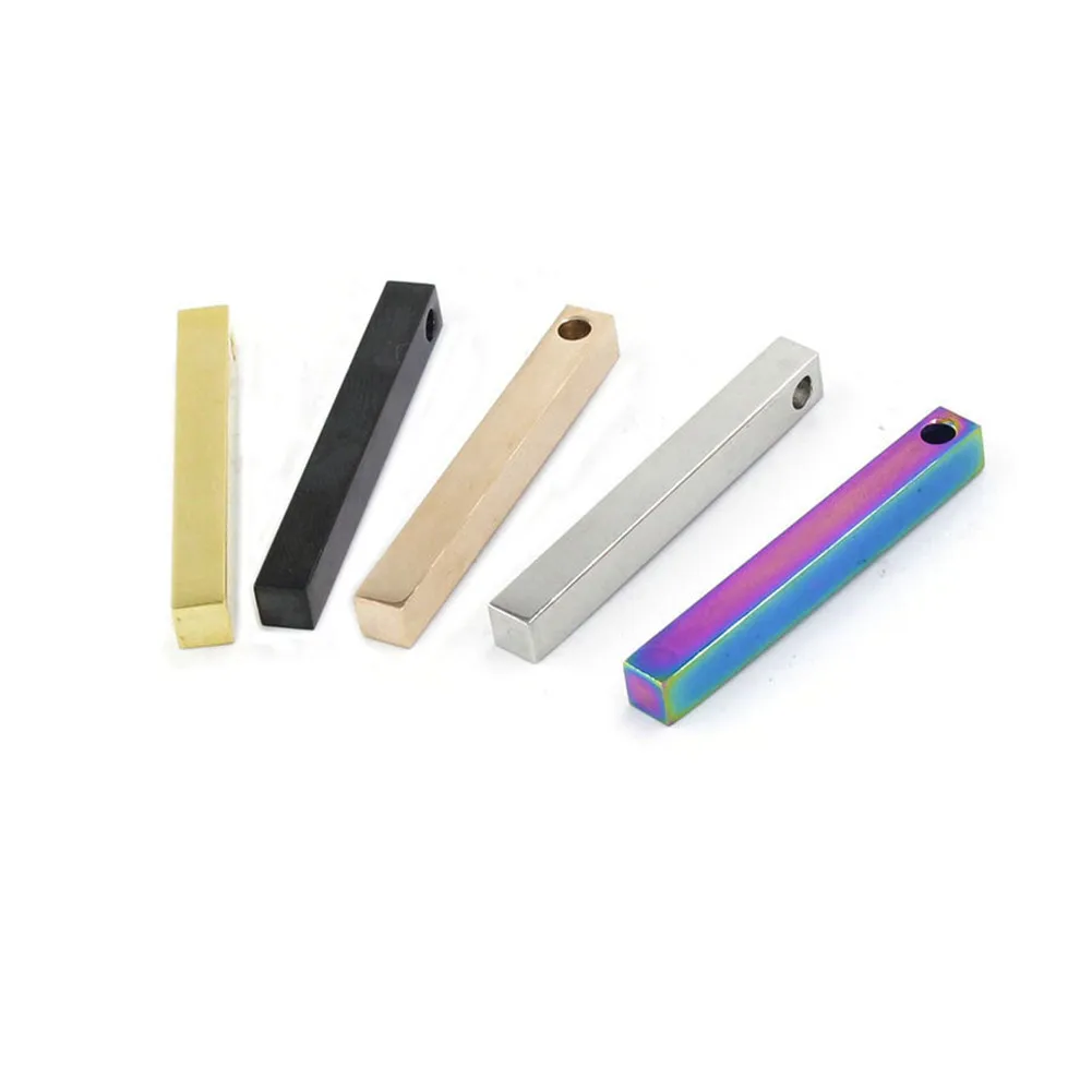 

5Pcs/lot Stainless Steel Rectangle Stick Charms For Necklace Bracelet Pendant Diy Jewelry Makings