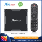 X96 Max Plus ТВ коробка Android 9,0 4G 64 Гб оперативной памяти, 32 Гб встроенной памяти, процессор Amlogic S905X3 4 ядра BT 4,1 1000M 2,45G WI-FI Media Player 8K ТВ коробка X96 MAX