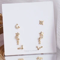 ydl electric plating real gold pntagram earrings moon exquisite luxury jewelry romantic glamour temperament shine accessories