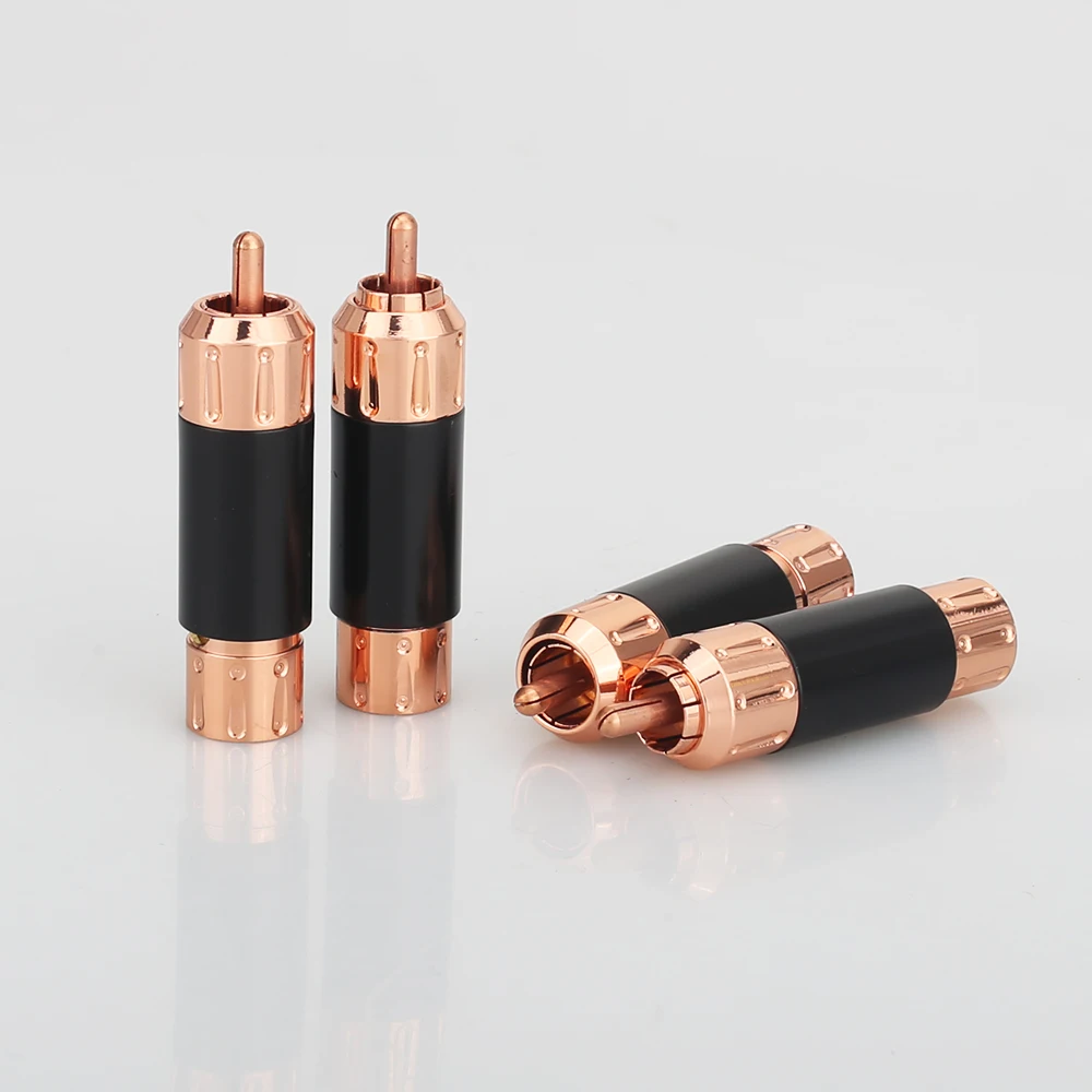 

Audiocrast A081 Pure copper Plated RCA Audio Plug RCA Connector RCA male plug adapter Video/Audio Wire Connector Support 9mm