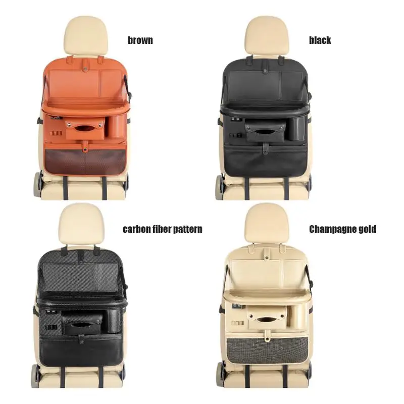 Органайзер для заднего сиденья автомобиля складной стол 4 USB зарядное устройство