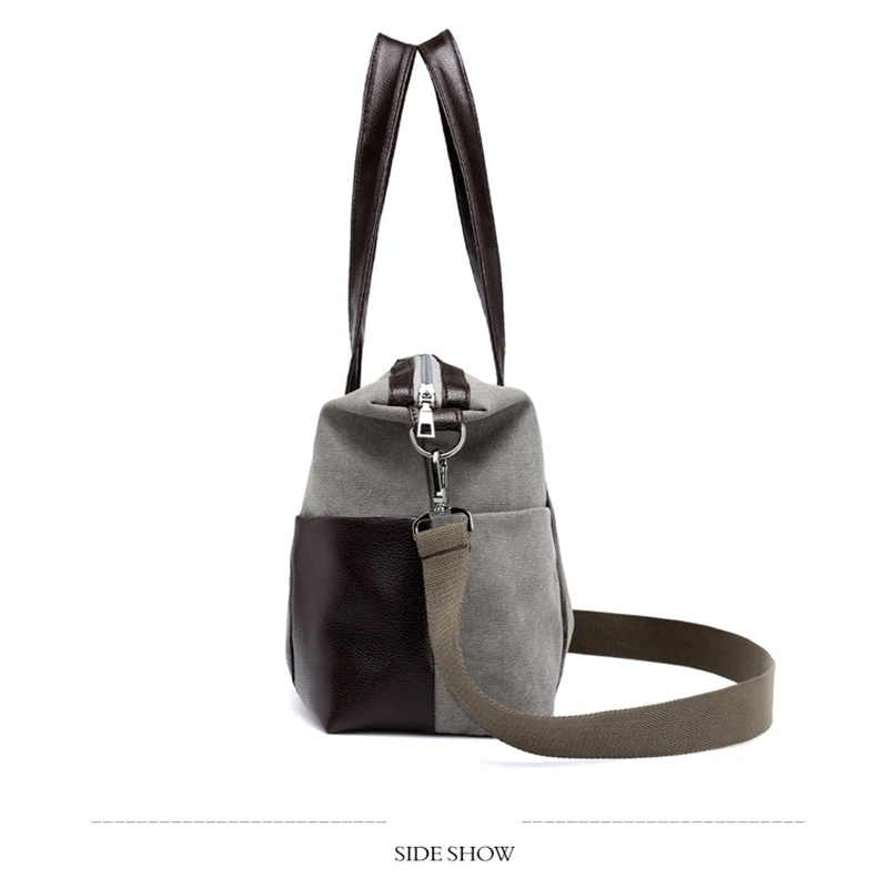 Женские сумки модная вместительная холщовая + Кожаная сумка-тоут женская сумка