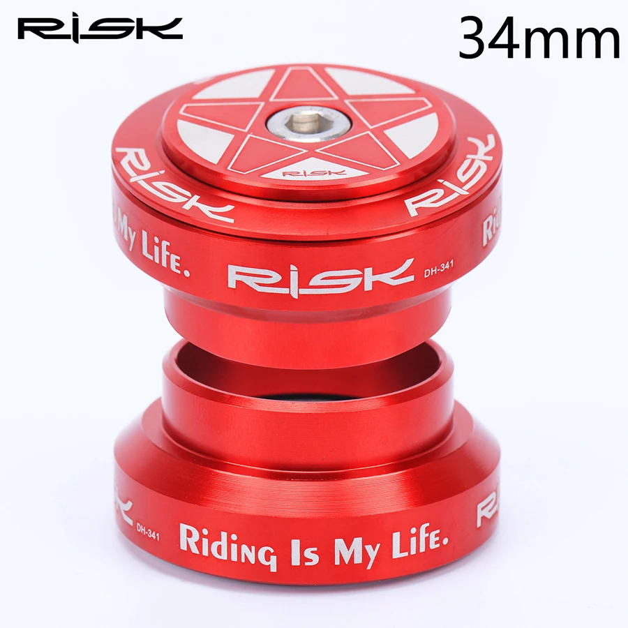 

Risk Aluminum Alloy Bicycle External Headset MTB Road Bike 34mm Straight Head Tube Frame 28.6mm standard Straight Fork 2 Colors