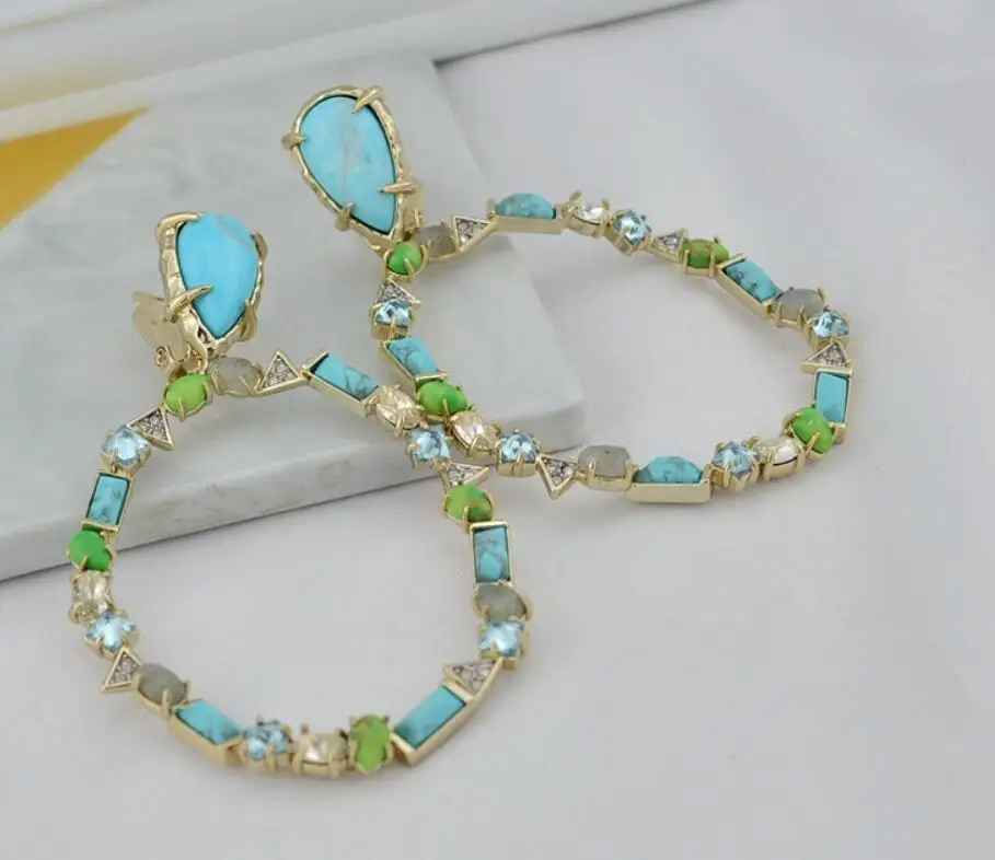 Новые модные серьги-клипсы CSxjd с натуральным камнем роскошные индивидуальные