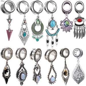 2 шт., Ушные Тоннели и заглушки, из нержавеющей стали, 6-30 мм, ювелирные изделия для пирсинга тела