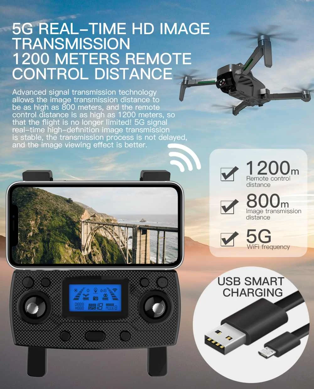 sg906 max pro2 gps drone 5g wifi fpv с камерой 4k hd бесщеточн