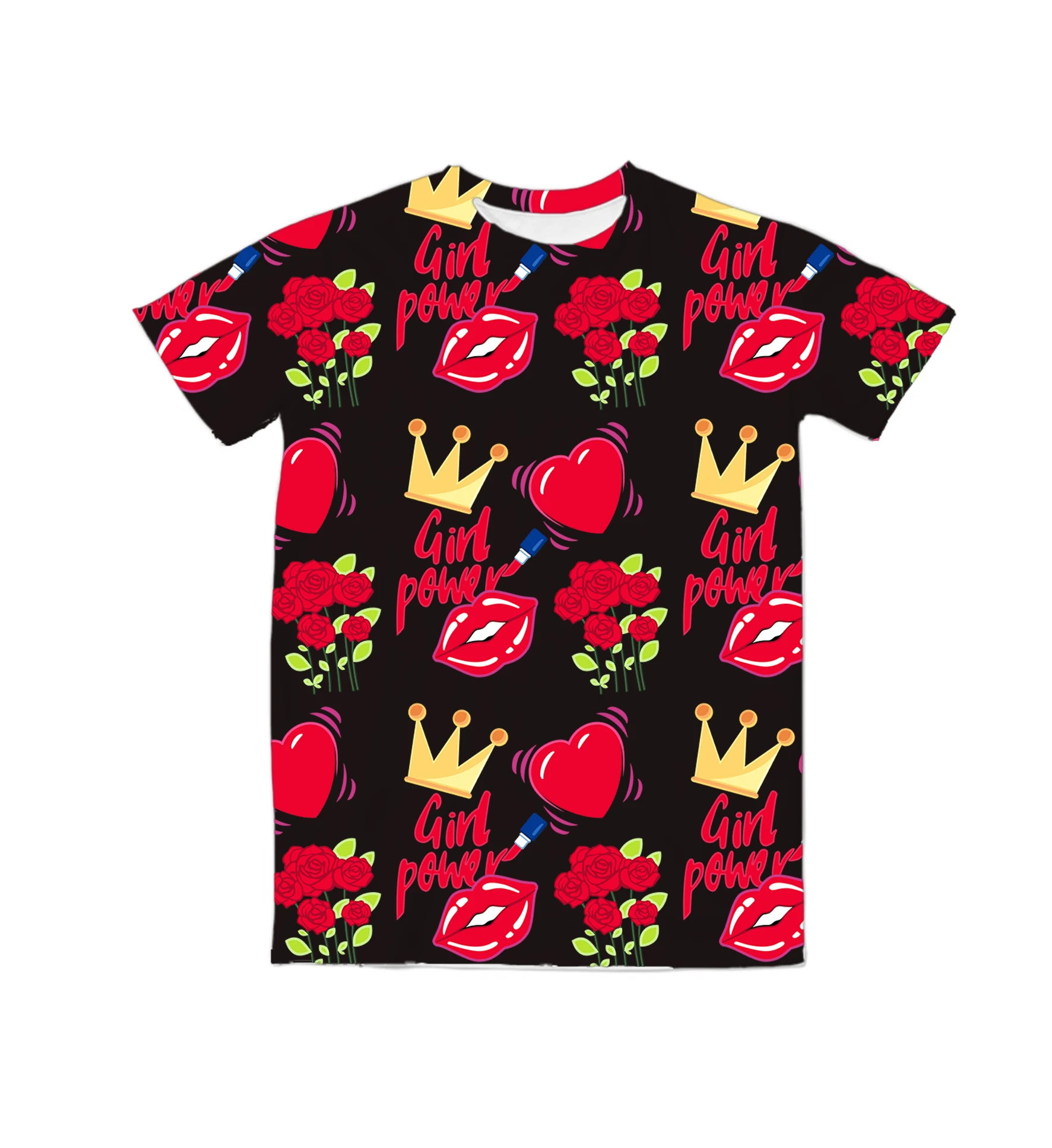 

Футболка американская с сублимационным принтом для девушек, Размер 3xl, 4XL, 5XL, 6XL