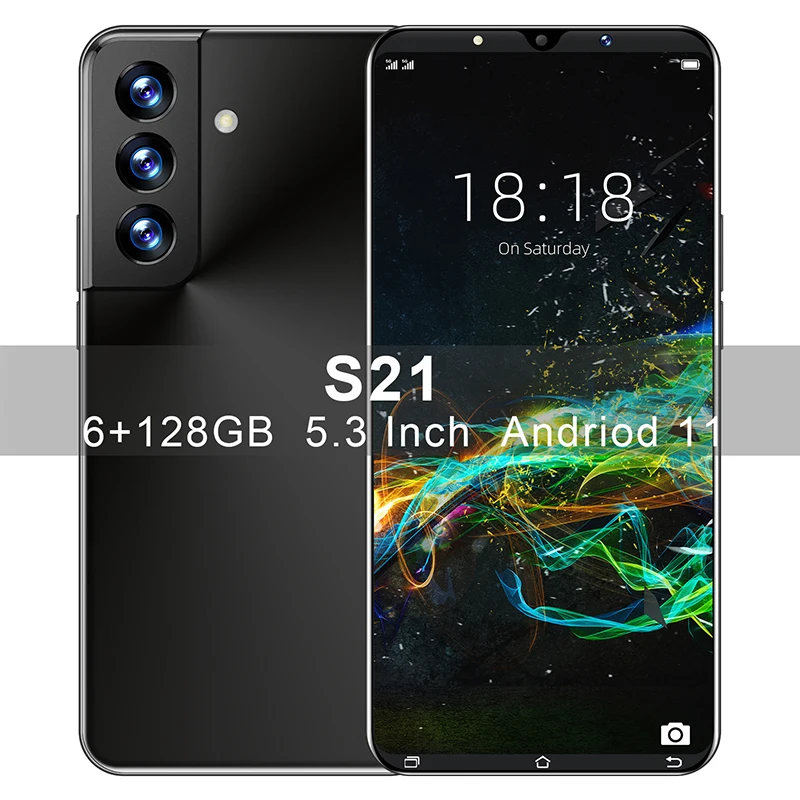 

New Arrival Galxy S21 5.3 Inch 1440*3200 13+21MP 4950mAh Smart Phone Face Fingerprint ID 10 Core Andriod 11 Mobile Phone MTK6889