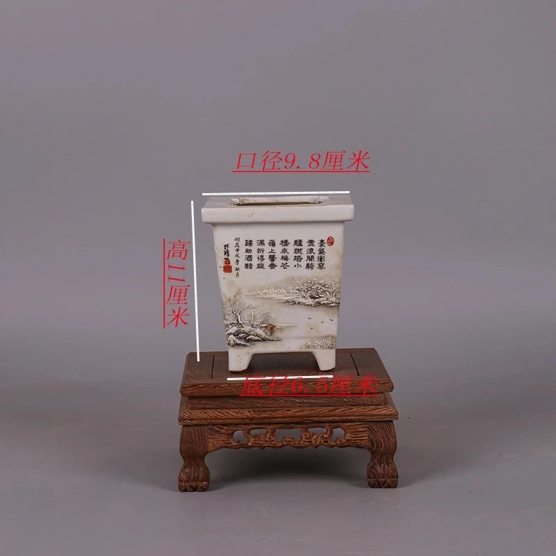 

Chinese Old Snowscape Chart Of Pastel Porcelain Flower Pots