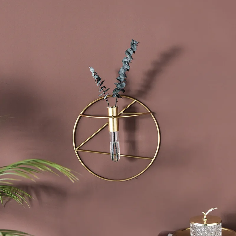 Скандинавская Геометрическая круглая форма стеклянная железная Золотая
