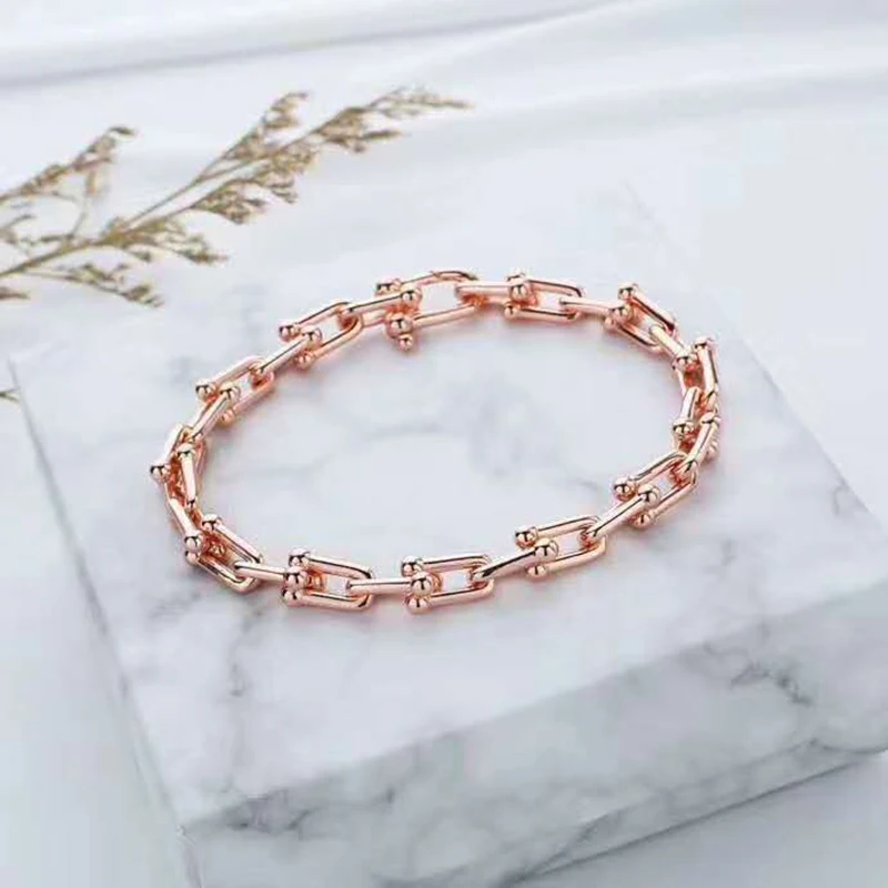 

New York fashion style U-shaped joint bracelets S925 Sterling silver Jewelry 1:1 Original Women Luxury brands Logo gift