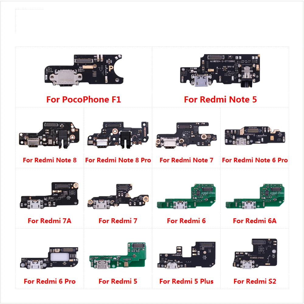 

For XiaoMi PocoPhone F1 Redmi Note 8 7 6 5 Pro Plus 7A 6A S2 USB Charger Board Port Connector Dock Charging Flex Cable