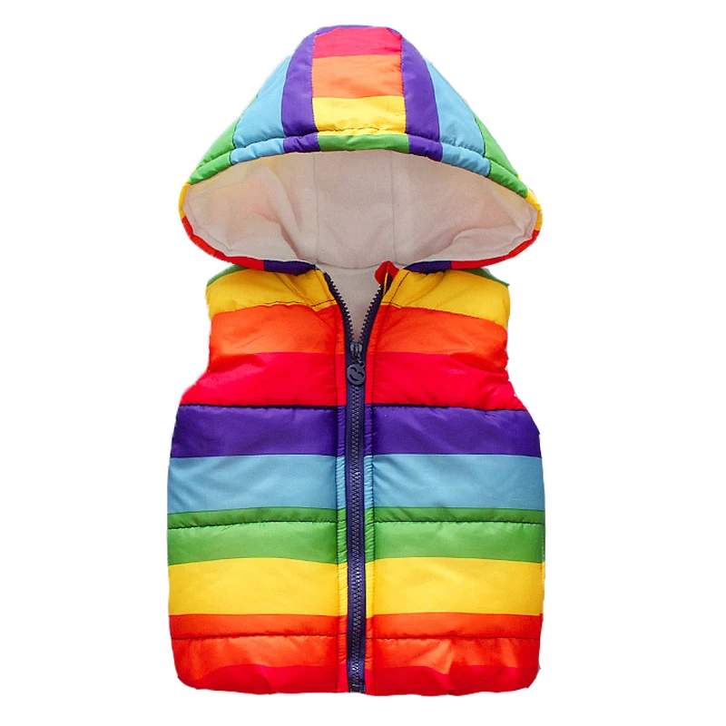 Одежда для маленьких девочек Модный Радужный детский жилет сезон осень зима
