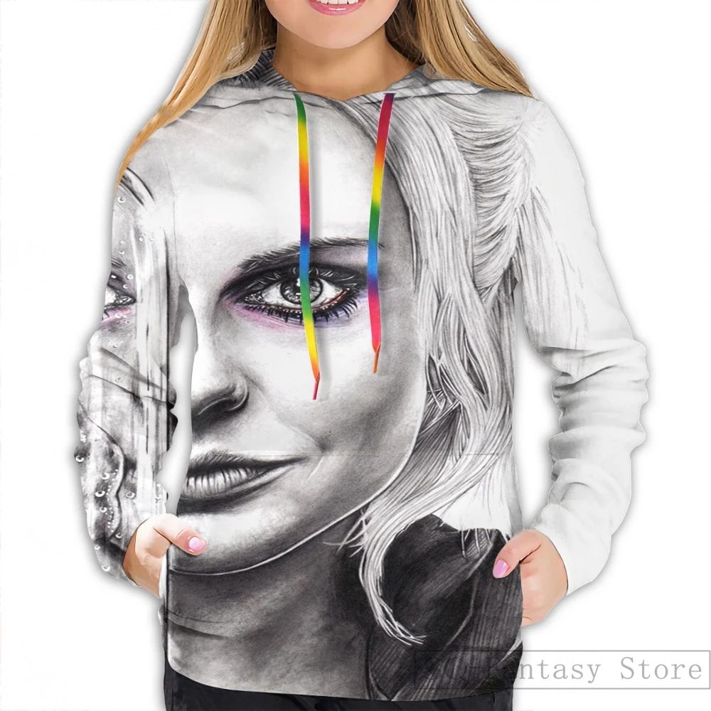 Женская Повседневная Толстовка с капюшоном и принтом |