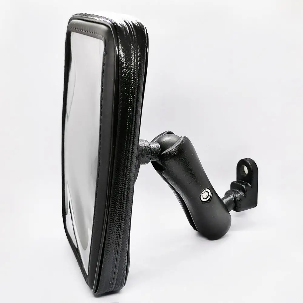 Motorcycle Scooter Mirror Rear View Cell Phone Mount Holder Waterproof Zipper Case for All Phones and GPS | Мобильные телефоны и