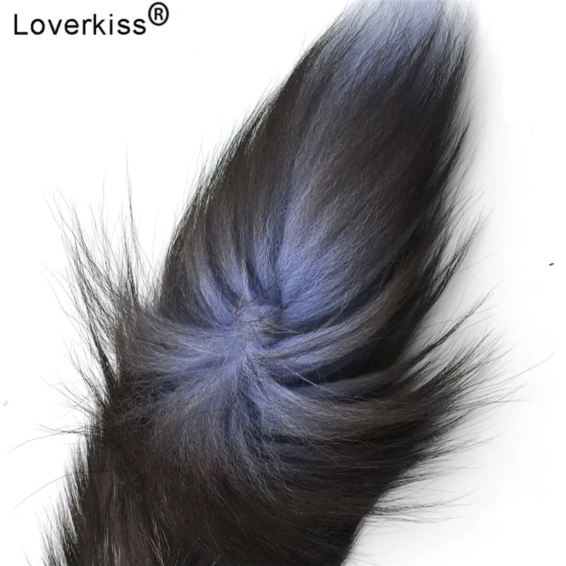 Анальная пробка с силиконовым черным лисьим хвостом гладкая для женщин и мужчин