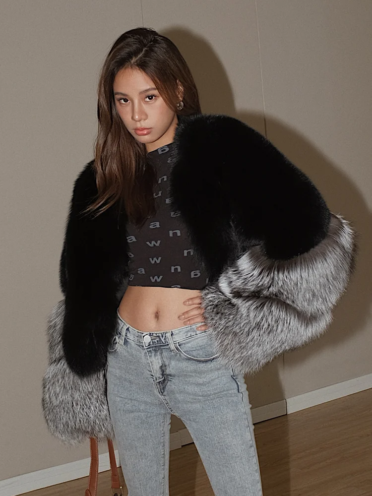 Woman Natural Fur Coats Winter Outwear Thick Warm Fur Overcoats Women Whole Skin Genuine Fox Fur Jackets 2022 Trendy Fur Coat