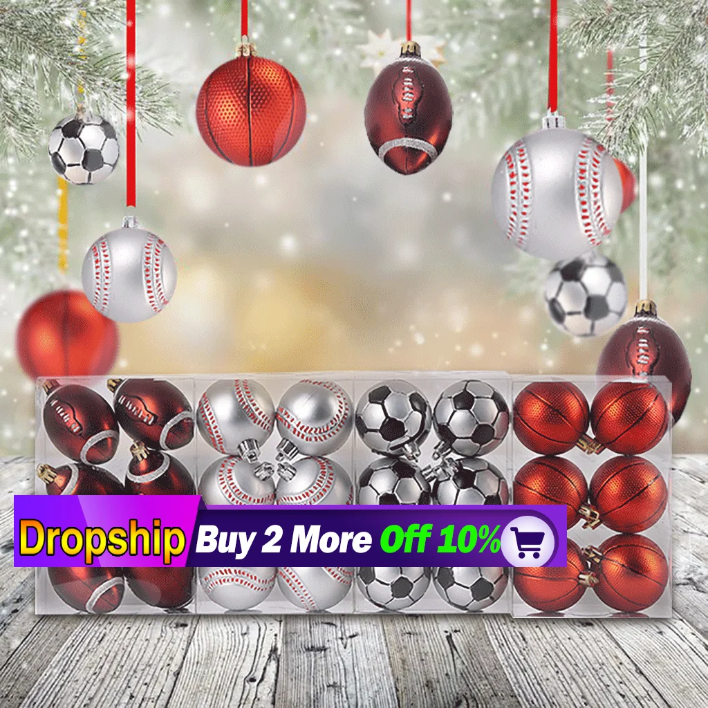Рождественская елка украшения 6 см Рождественский мяч Футбол Бейсбол Баскетбол