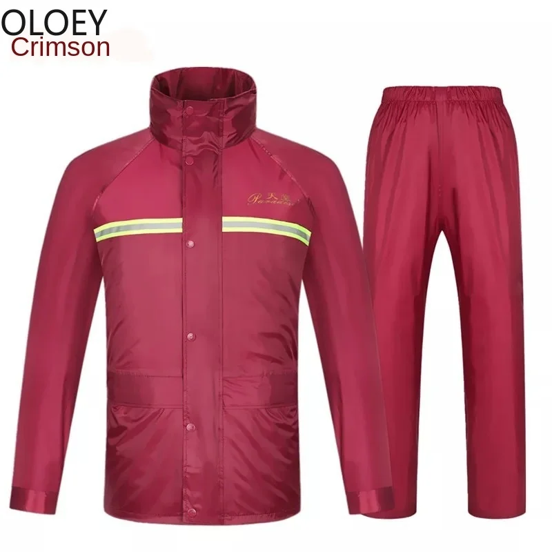 Cycling Reflective Raincoat Thick Men Motorcycle Waterproof Set Suit Pants Poncho Tracksuit for | Дом и сад
