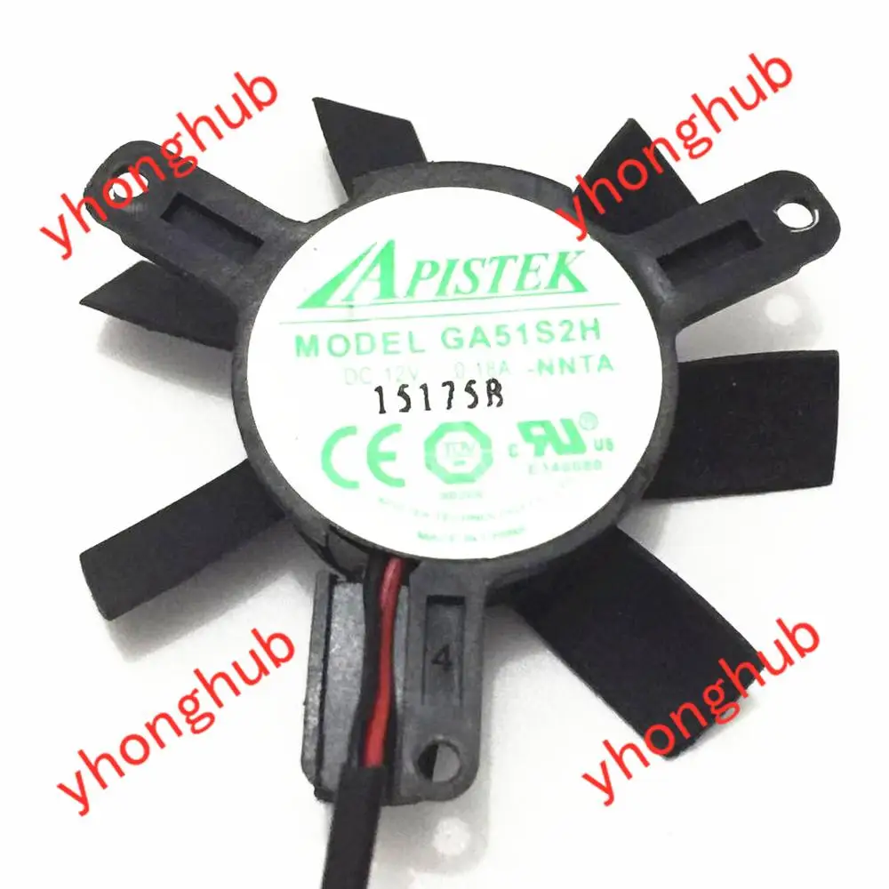 Emacro для APISTEK GA51S2H-NNTA DC 12V 0.18A Dia. 45 мм 2-провод графический вентилятор