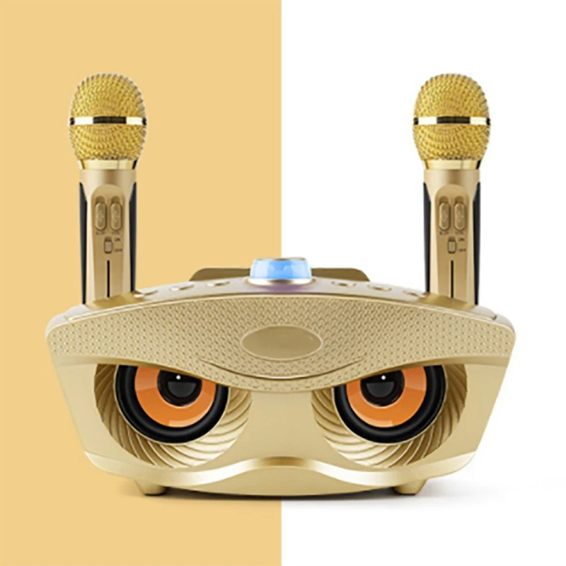 SD306 Dual Bluetooth Динамик с 2 Беспроводной микрофоны на открытом воздухе Семья KTV стерео