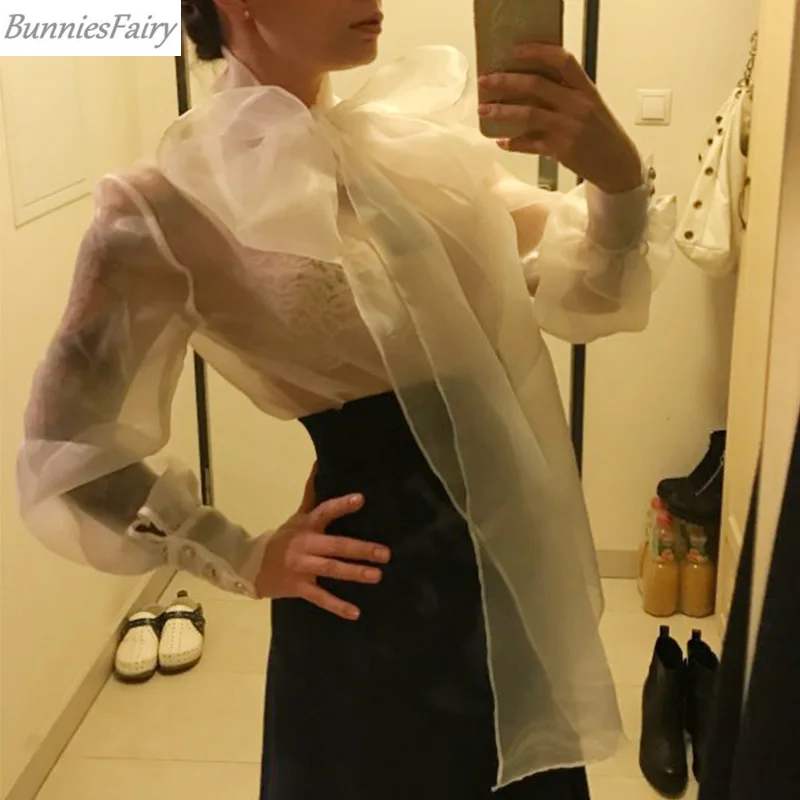 BunniesFairy 2019 осенняя мода перспективный галстук-бабочка длинный рукав-пузырь