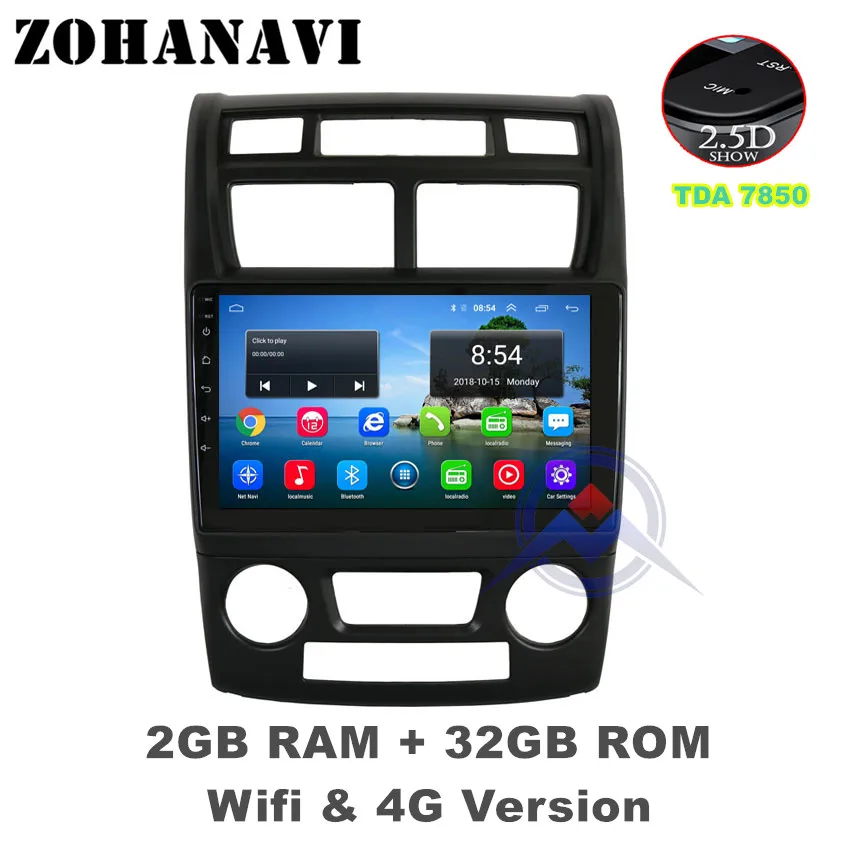 ZOHANAVI 2.5D Android 8,1 автомобиля Радио мультимедийный плеер для KIA sportage 2007 2008 2009 2010 2011 аудио стерео DVD gps