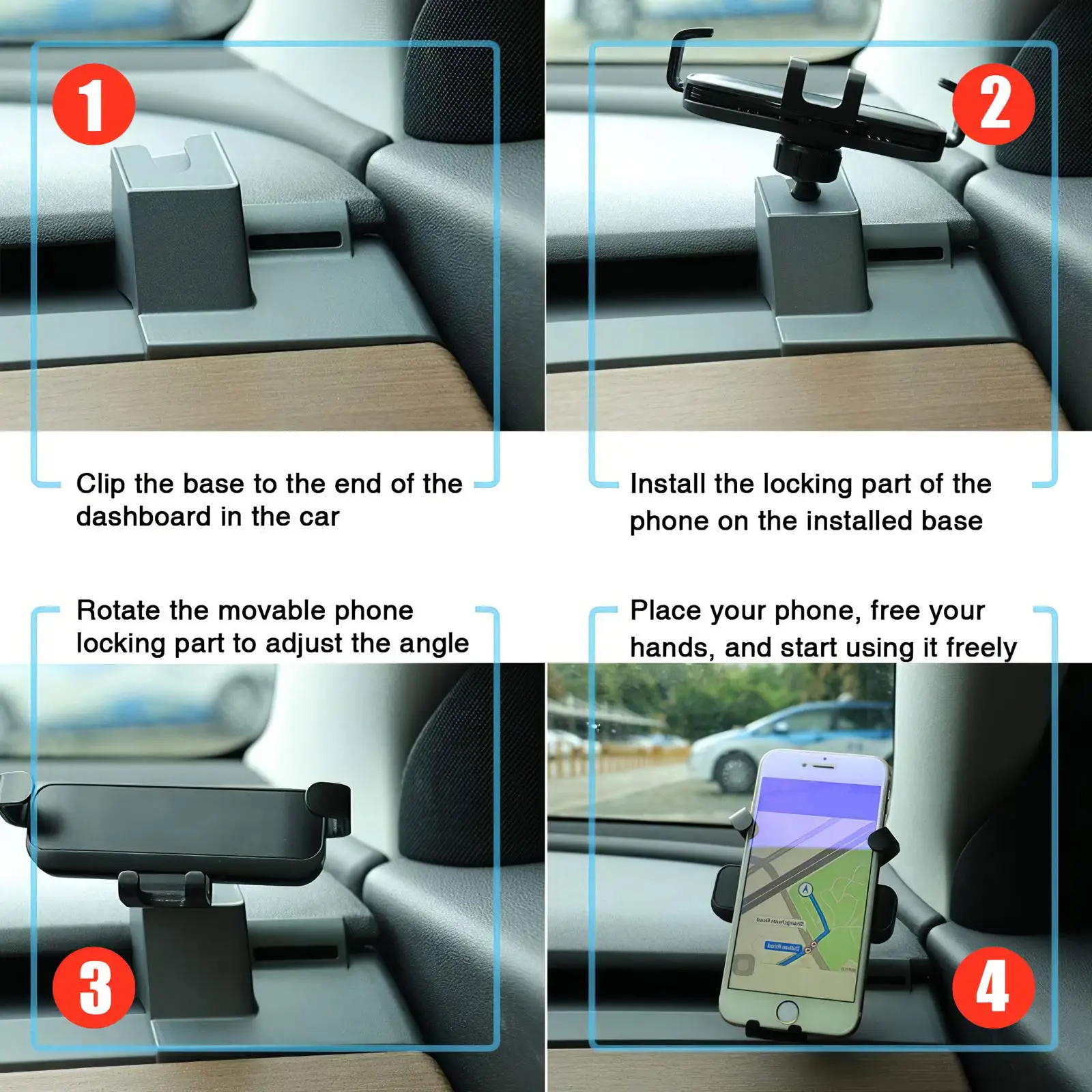 Used For Tesla Model 3 Y Car Mobile Phone Holder 360 Degree Rotating Mounting Seat GPS Navigation Bracket | Мобильные телефоны и