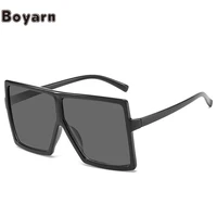 boyarn 2022 flat top square sunglasses for women fashion retro gradient sun glasses men multicolor big frame eyewear uv400