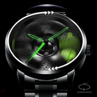 3d spinning model unique rim watch hub custom design sports car rim watch waterproof creative watch mens wheel wristwatch clock
