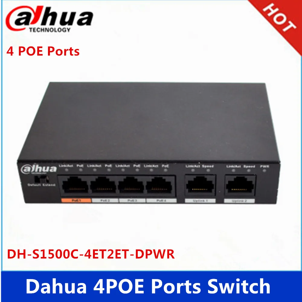 Коммутатор Dahua 4ch PoE коммутатор Ethernet на расстоянии 250 м с поддержкой и протокол Hi