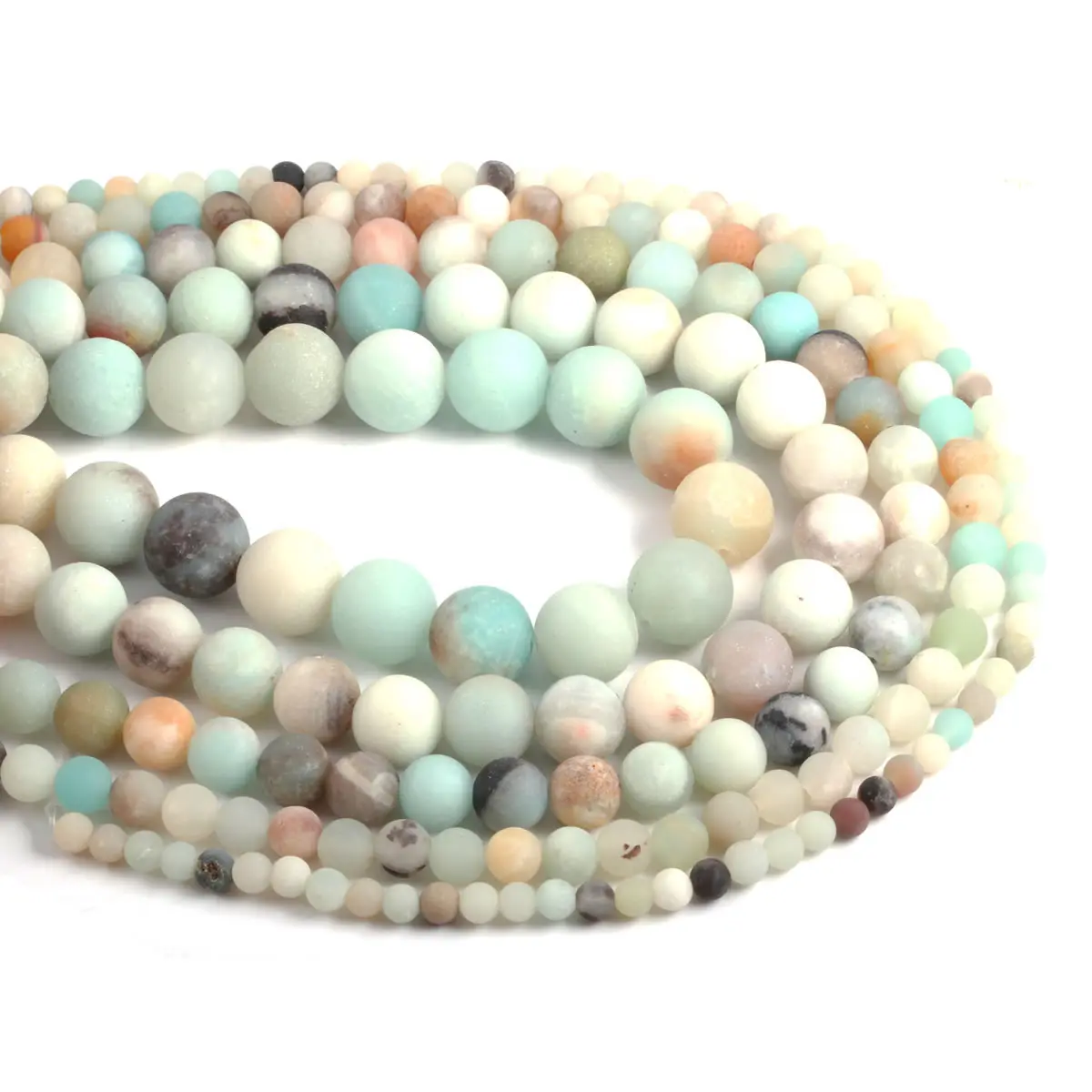 Natural Stone Beading Amazon stone Round Loose Beads Isolation beads For jewelry making DIY bracelet necklace accessories 38cm