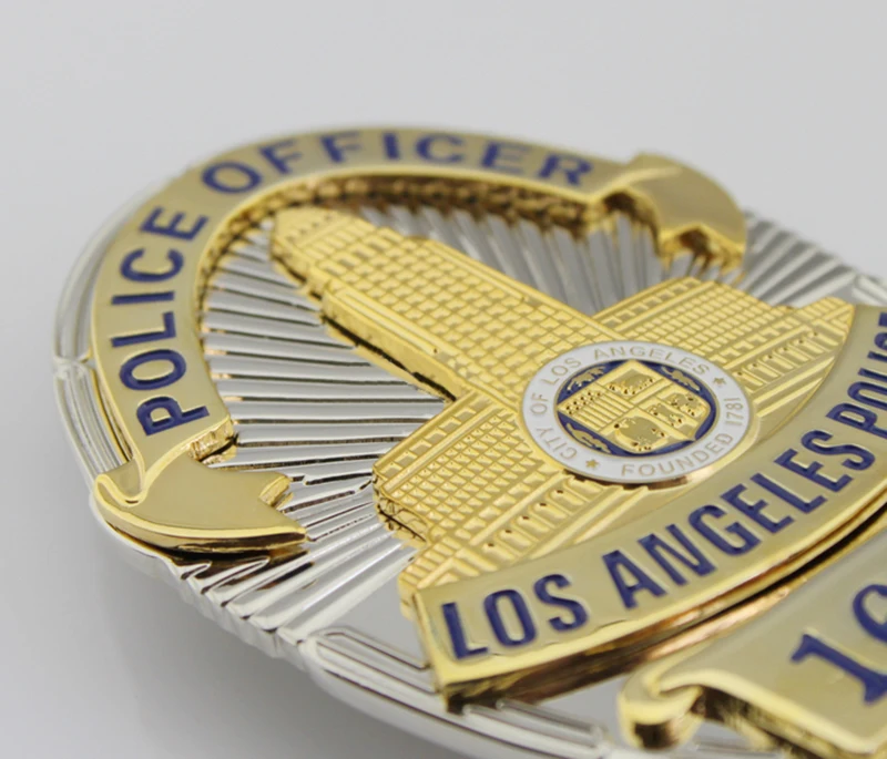 Полицейский LAPD LOS ANGELES POLICE replacy TV /Movie Prop pin Badge Back с ремнем кожаным держателем и