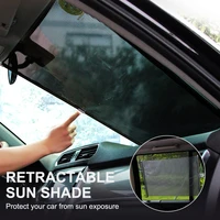 auto retractable windshiled sun shade uv protection curtain sunshade mesh visor summer protect with suction cup car accessories