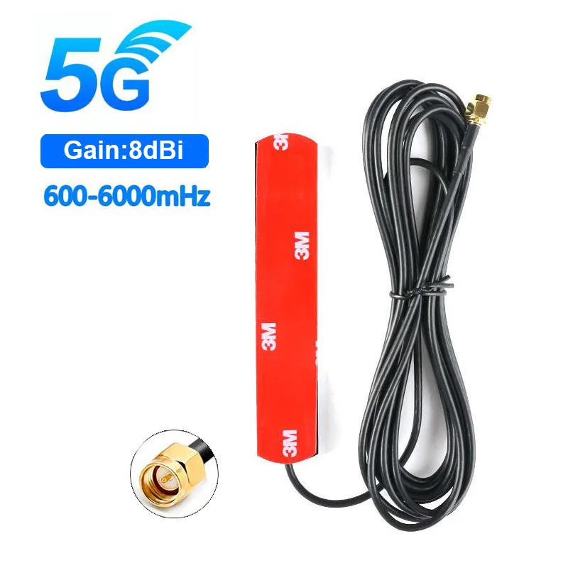 GSM 3G 4G 5G Patch Antenna 600-6000MHz 8dBi SMA Male TS9 CRC9 Connector 3M Extension Cable for Wifi Router  IP / PC / Camera