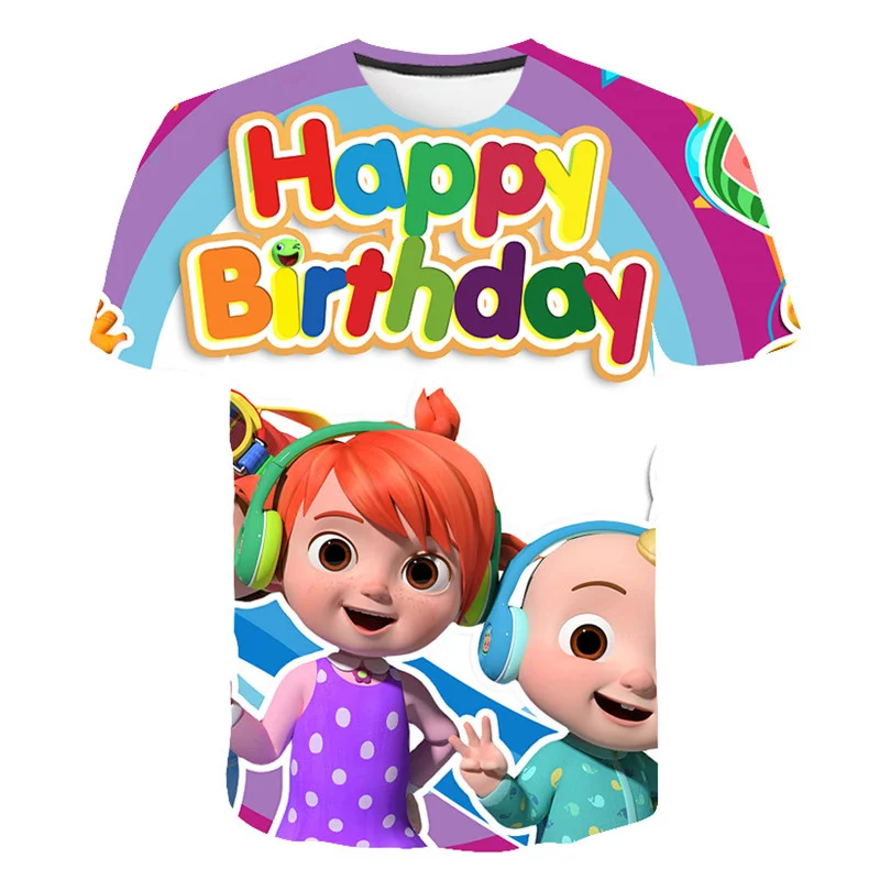 

Birthday Gift For Baby: Summer Baby T-shirt 3D Printing Happy Birthday Children's Fashion Casual Street Tops 4 To 14 Years Old