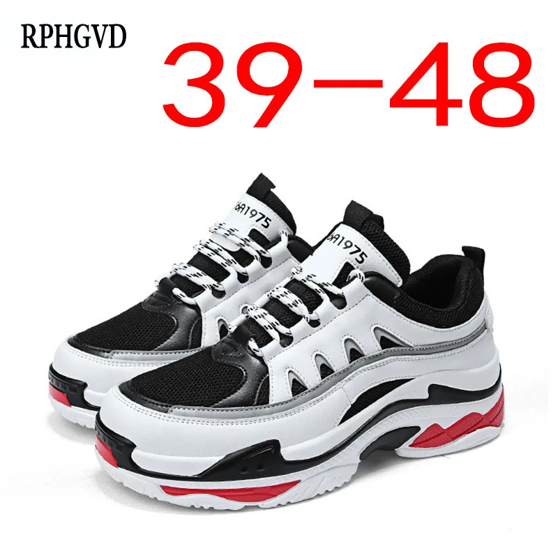 Мужская обувь очень большого размера повседневная дышащая Спортивная на толстой