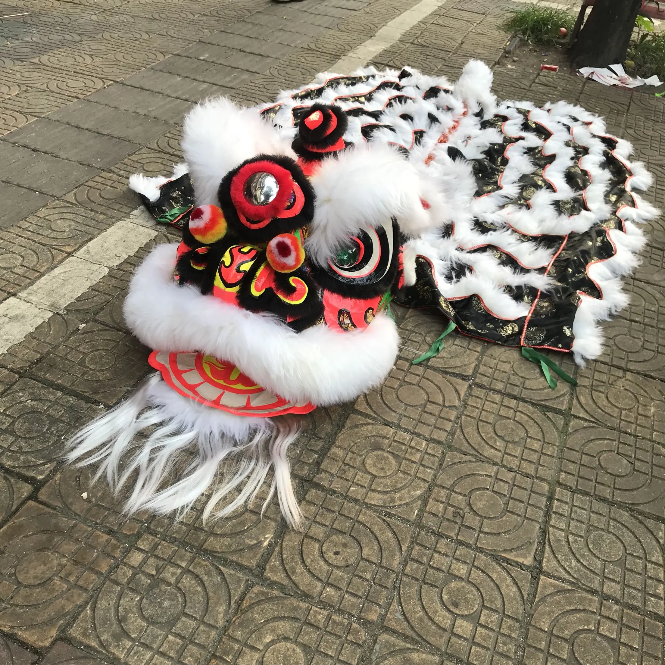 Традиционный китайский костюм талисмана для танца льва 100% шерсть наряд танцев