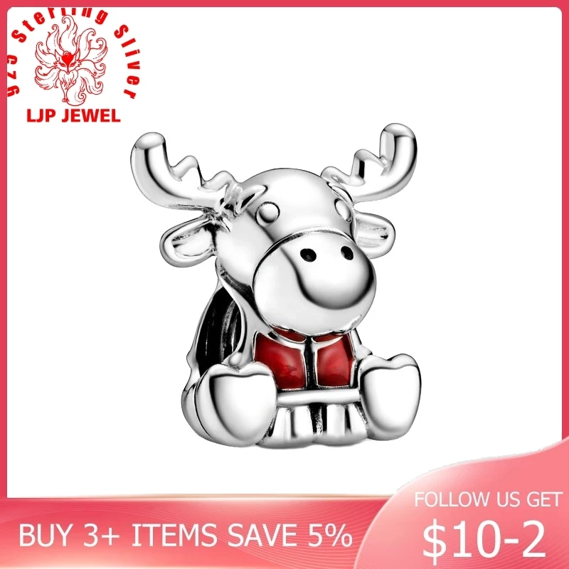 Новинка лета 2020 бусины шармы серебряного цвета в виде канадского лосящего